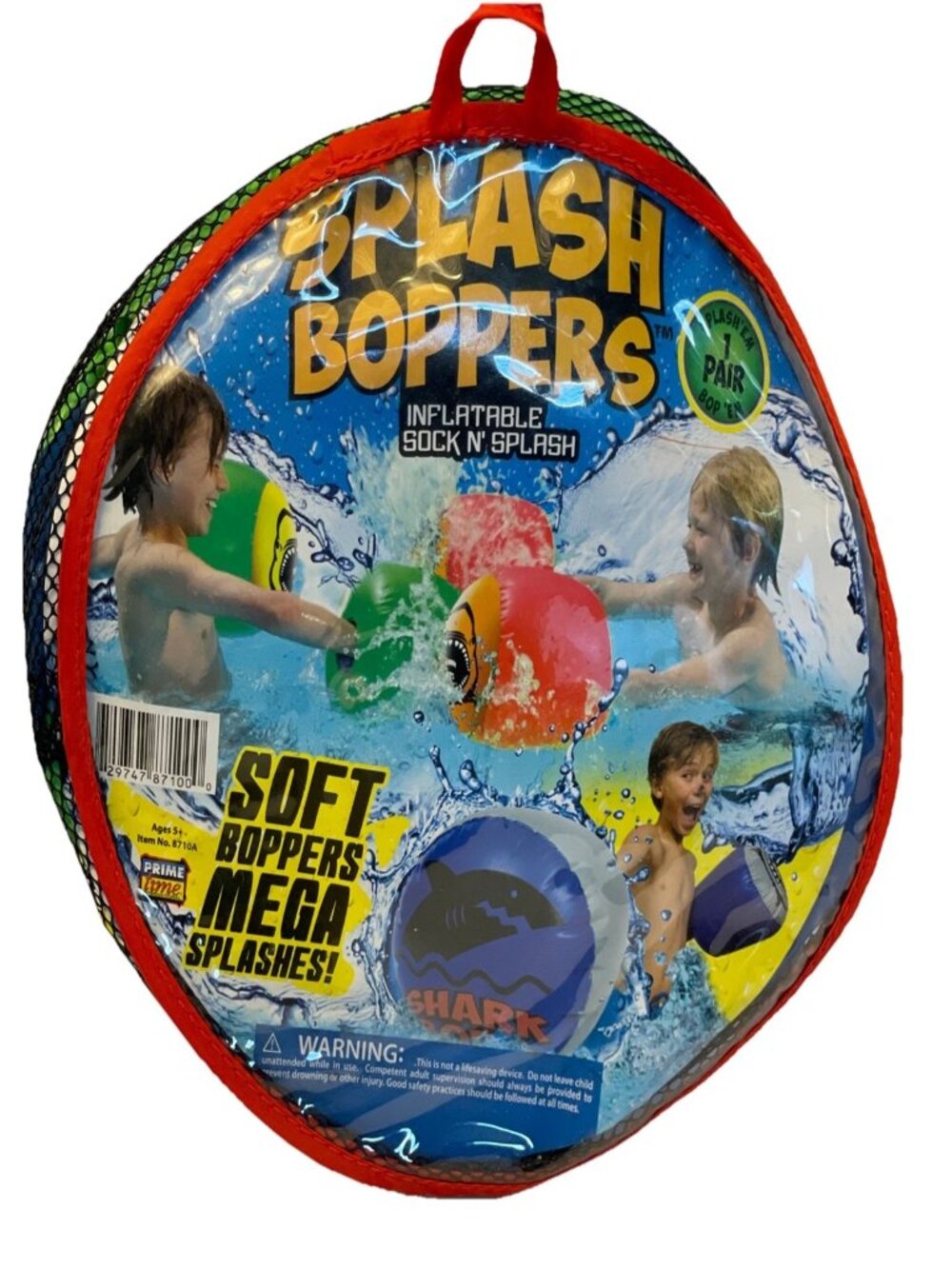 Prime Time Toy Splash Boppers Inflatable Boxing Gloves Pool Blow Up Shark 1 PAIR